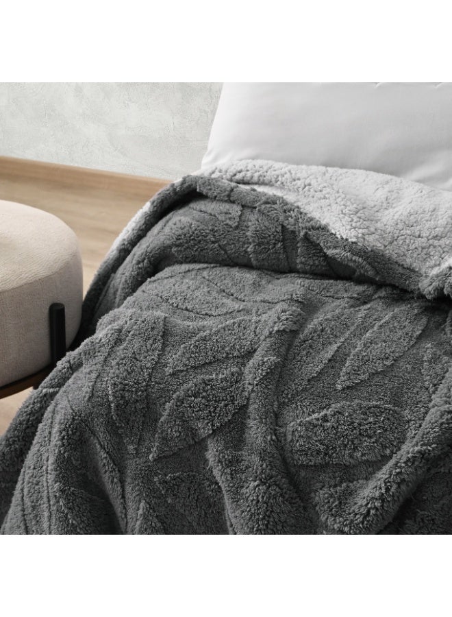 MORANO Sherpa Dreams Blanket, 2 Ply, 220 x 240 cm, 100% Polyester, Reversible Jacquard/Sherpa Design, Winter Warmth - Image 2